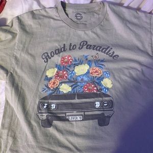 Tan cropped printed top